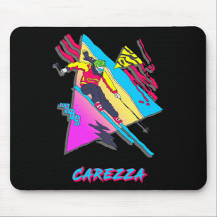 Carezza Buntes Retro-Ski-Abenteuer mit Grafik Mousepad