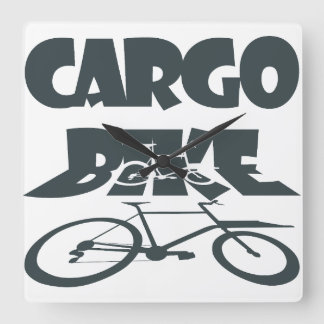 Cargo bike, Lastenfahrrad, Lastenrad Quadratische Wanduhr