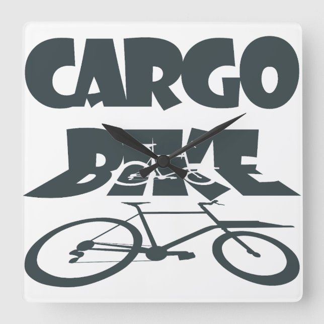 Cargo bike, Lastenfahrrad, Lastenrad Quadratische Wanduhr (Vorderseite)