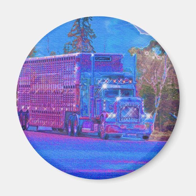 CARGO TRUCK BIG RIG TRUCKERS Geschenke Magnet (Vorne)