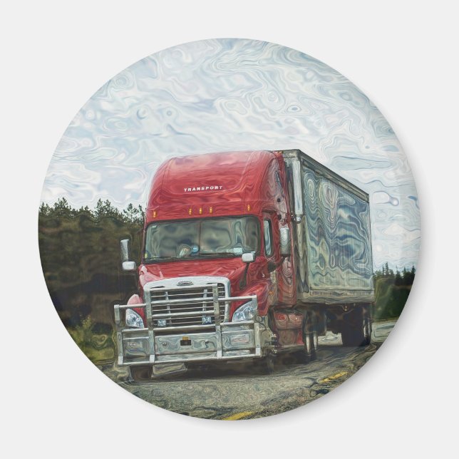 CARGO TRUCK BIG RIG TRUCKERS Geschenke Magnet (Vorne)