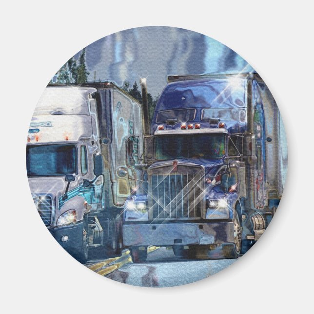 CARGO TRUCK BIG RIG TRUCKERS Geschenke Magnet (Vorne)