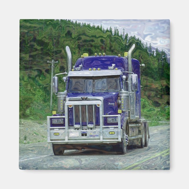 CARGO TRUCK BIG RIG TRUCKERS Geschenke Magnet (Vorne)