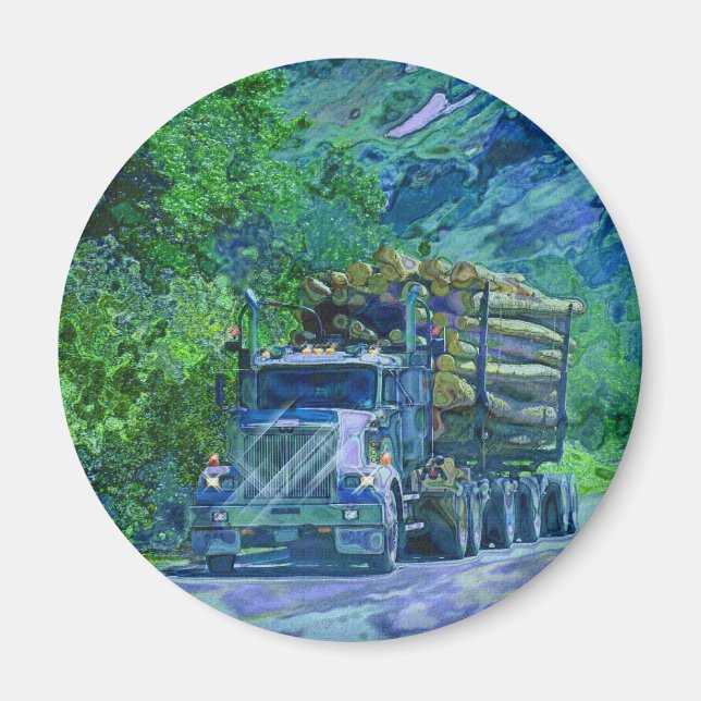 CARGO TRUCK BIG RIG TRUCKERS Geschenke Magnet (Vorne)