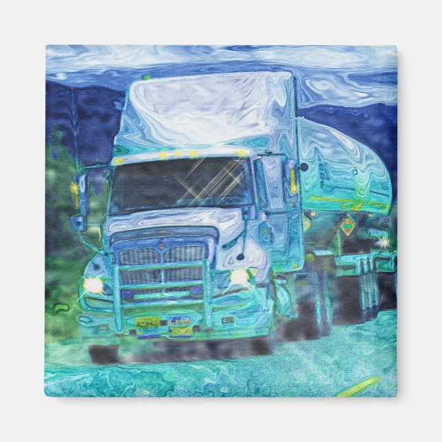CARGO TRUCK BIG RIG TRUCKERS Geschenke Magnet (Vorne)