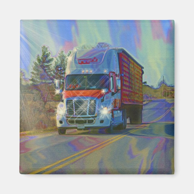 CARGO TRUCK BIG RIG TRUCKERS Geschenke Magnet (Vorne)