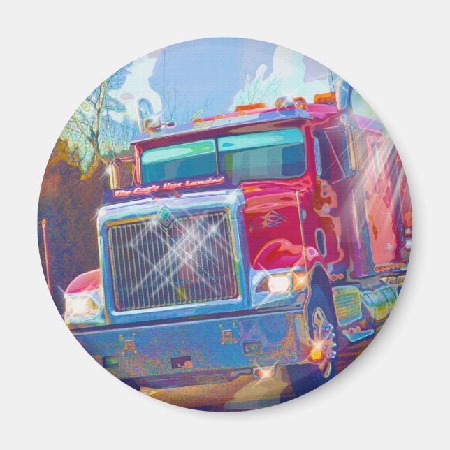 CARGO TRUCK BIG RIG TRUCKERS Geschenke Magnet (Vorne)