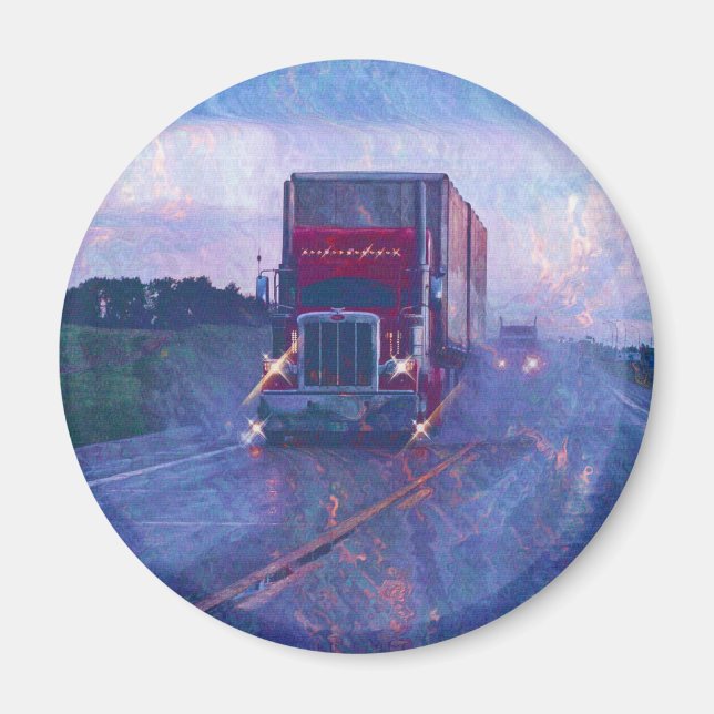 CARGO TRUCK BIG RIG TRUCKERS Geschenke Magnet (Vorne)
