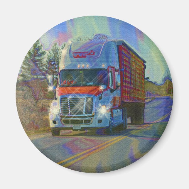 CARGO TRUCK BIG RIG TRUCKERS Geschenke Magnet (Vorne)
