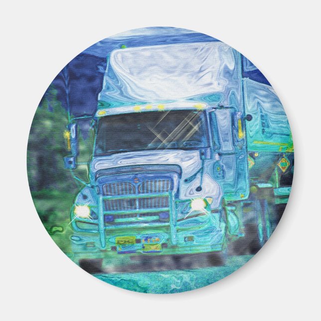 CARGO TRUCK BIG RIG TRUCKERS Geschenke Magnet (Vorne)