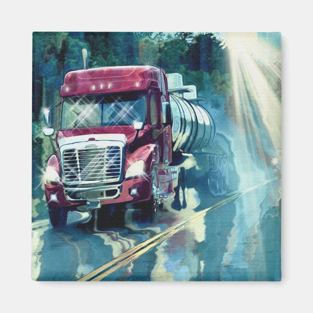 CARGO TRUCK BIG RIG TRUCKERS Geschenke Magnet (Vorne)