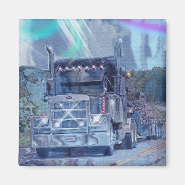 CARGO TRUCK BIG RIG TRUCKERS Geschenke Magnet (Vorne)