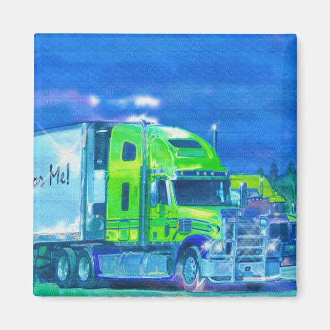 CARGO TRUCK BIG RIG TRUCKERS Geschenke Magnet (Vorne)