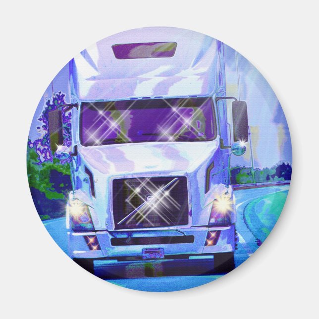 CARGO TRUCK BIG RIG TRUCKERS Geschenke Magnet (Vorne)