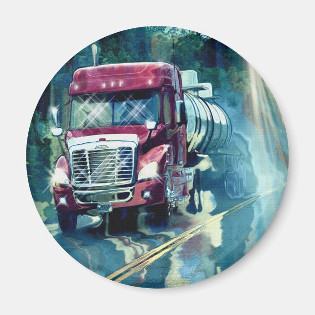 CARGO TRUCK BIG RIG TRUCKERS Geschenke Magnet (Vorne)