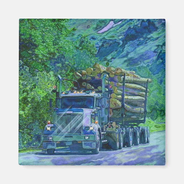 CARGO TRUCK BIG RIG TRUCKERS Geschenke Magnet (Vorne)