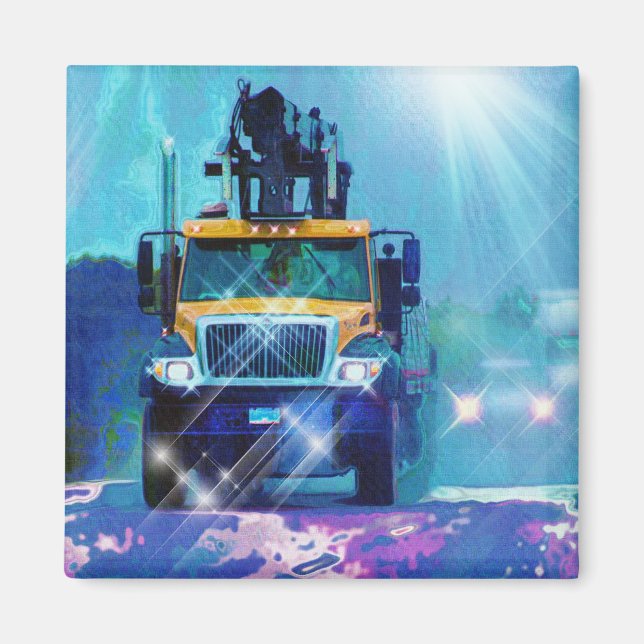 CARGO TRUCK BIG RIG TRUCKERS Geschenke Magnet (Vorne)