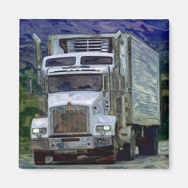 CARGO TRUCK BIG RIG TRUCKERS Geschenke Magnet (Vorne)