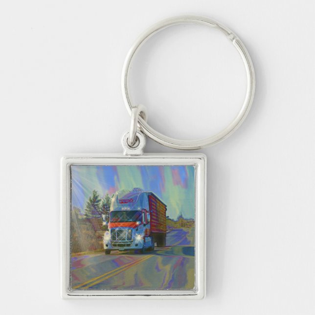 CARGO TRUCK BIG RIG TRUCKERS Geschenke Schlüsselanhänger (Vorne)