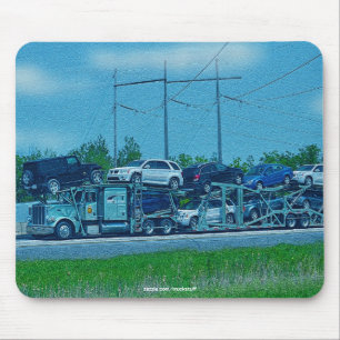 CARGO TRUCK BIG RIG TRUCKERS Mousepad