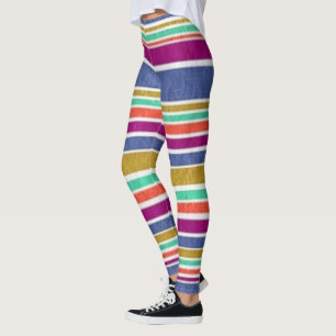 Caribbean Beach Cabana Print Yoga Pants, Leggings