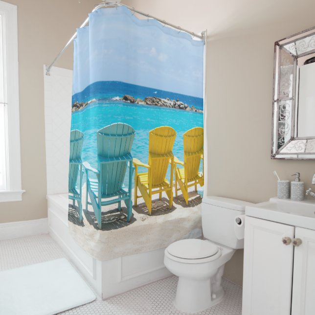 Caribbean Beach Chair Oasis #2 #caribbos #wall Duschvorhang (Beispiel)