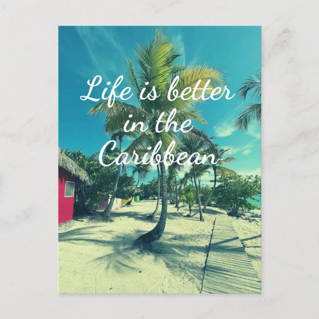 Caribbean Beach Postkarte (Vorderseite)
