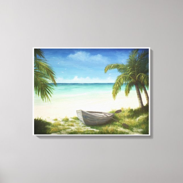 Caribbean Beach Seascape Print - Beached Leinwanddruck (Vorderseite)