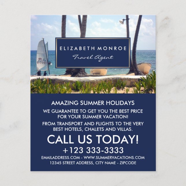 Caribbean Beach, Travel Agent Advertising Flyer (Vorne)