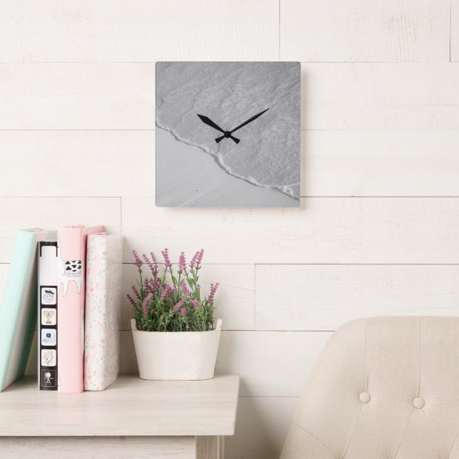 Caribbean Beach Zen Oasis #3 #ocean #wall #art Quadratische Wanduhr (Lesesaal)
