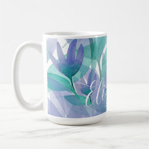 Caribbean Blue Green Wcolor Mit Monogramm Kaffeetasse
