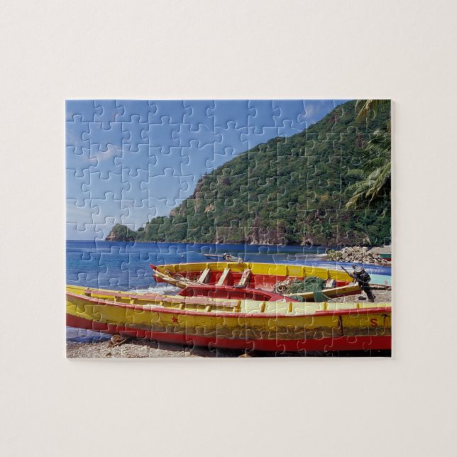 Caribbean, BWI, St. Lucia, Sailboats, Soufriere. (Horizontal)