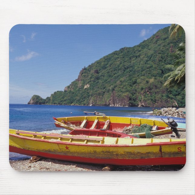 Caribbean, BWI, St. Lucia, Sailboats, Soufriere. Mousepad (Vorne)