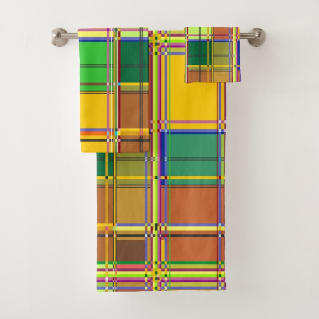 Caribbean Colorful Fabric Madras Tartan (En situation)