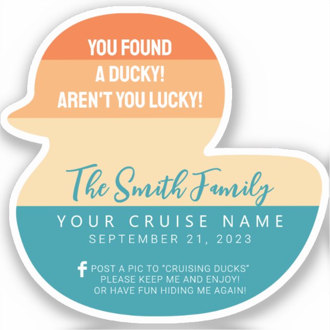 Caribbean Cruise Duck Aufkleber (Vorderseite)