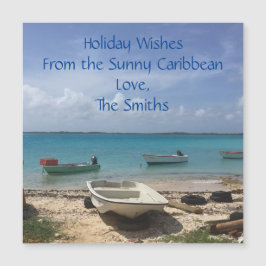 Caribbean Dreaming Bonaire Fishing Boote Ozean Magnetkarte