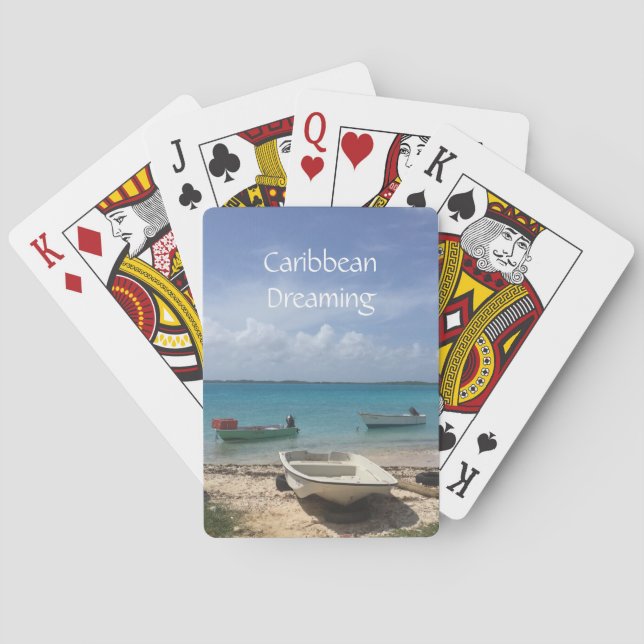 Caribbean Dreaming Bonaire Fishing Boote Ozean Spielkarten (Rückseite)
