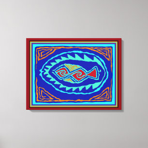 Caribbean Fish Batik Leinwanddruck