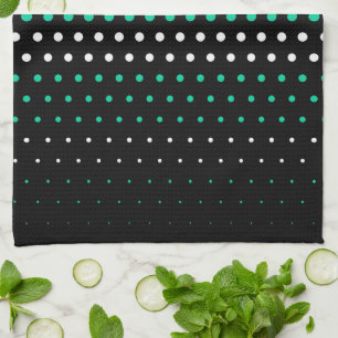 Caribbean Green und White Polka Dot Handtuch