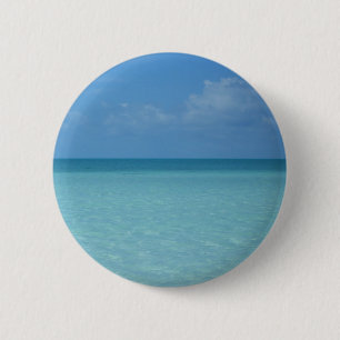 Caribbean Horizon Tropical Turquoise Blue Button