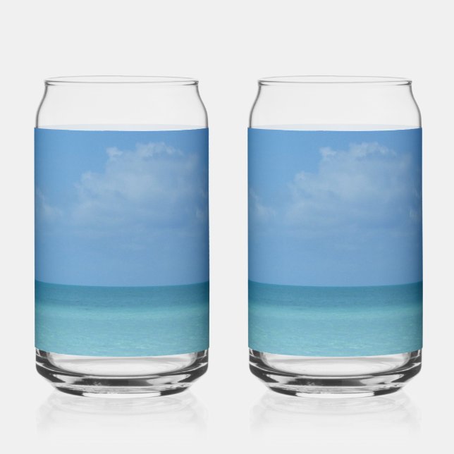 Caribbean Horizon Tropical Turquoise Blue Dosenglas (Rückseite)