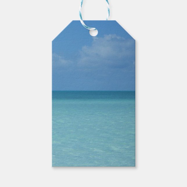 Caribbean Horizon Tropical Turquoise Blue Geschenkanhänger (Vorderseite)