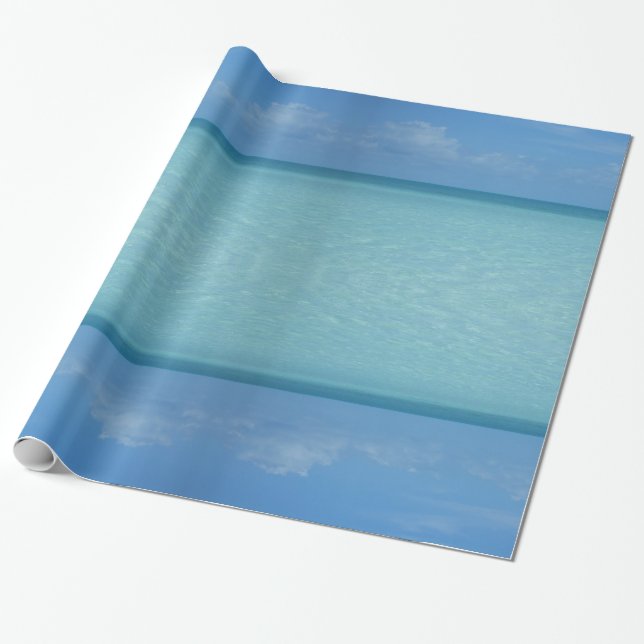 Caribbean Horizon Tropical Turquoise Blue Geschenkpapier (Ungerollt)