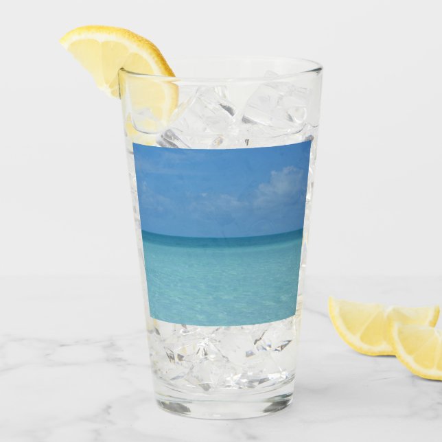 Caribbean Horizon Tropical Turquoise Blue Glas (Vorderseite Ice)