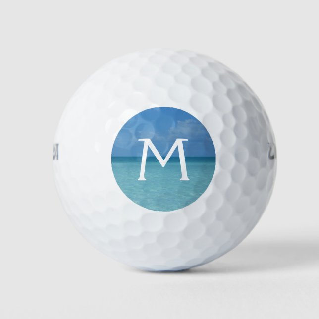 Caribbean Horizon Tropical Turquoise Blue Golfball (Vorderseite)
