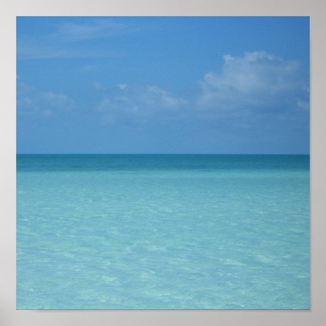 Caribbean Horizon Tropical Turquoise Blue Poster (Vorne)
