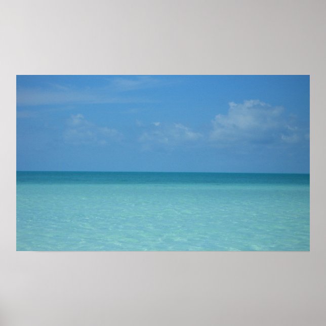 Caribbean Horizon Tropical Turquoise Blue Poster (Vorne)
