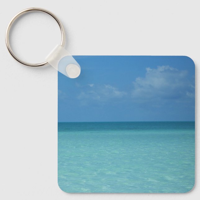Caribbean Horizon Tropical Turquoise Blue Schlüsselanhänger (Vorderseite)