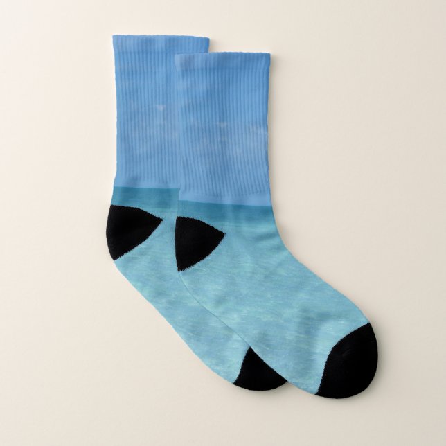 Caribbean Horizon Tropical Turquoise Blue Socken (Paar)