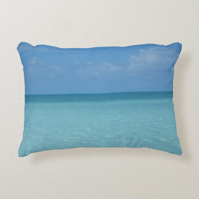 Caribbean Horizon Tropical Turquoise Blue Zierkissen (Vorderseite)